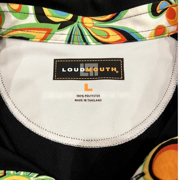 Brand New Men's  Loud Mouth Apparel Black Golf Shirt Size Large - Picture 3 of 7